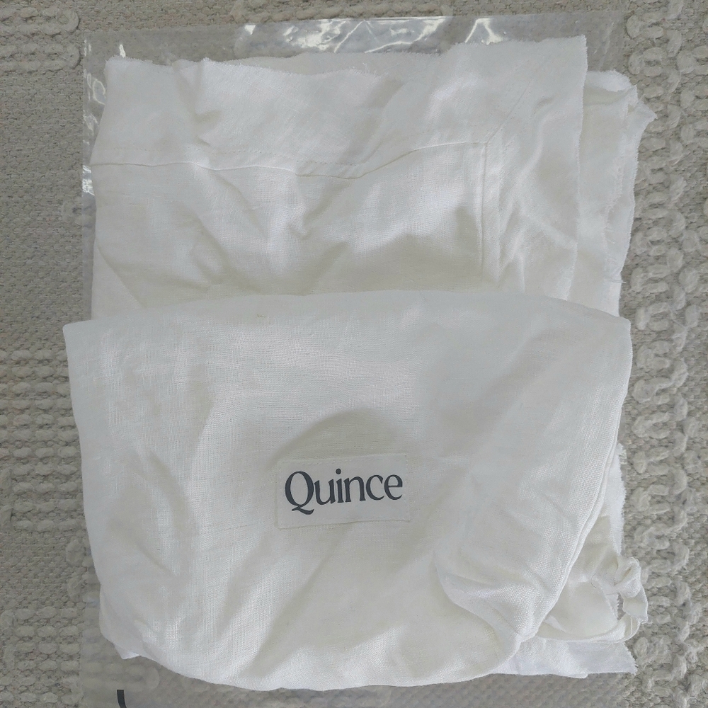 Quince Linen White Flange Standard Shams! Set Of 2 (N34) - Picture 4 of 11